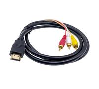 Câble HDMI vers RCA 1,5 m, HDMI mâle vers 3 RCA, pour Connexion Audio Vidéo TV, Projecteur, Lecteur DVD, Décodeur, HDTV, Transmission Unidirectionnelle, Connecteurs Plaqués or, Utilisation Simple