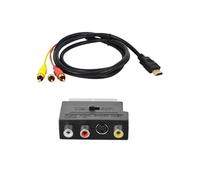 Câble HDMI vers RCA - 1080P - Conversion HD pour Décodeur vers 3 RCA + Adaptateur av péritel - 3 RCA + s-vidéo -