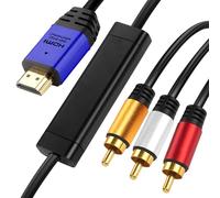 Câble HDMI vers RCA 3 m avec IC, HDMI mâle vers 3-RCA BL AV câble vidéo audio convertisseur adaptateur 1080p câble pour TV HDTV DVD