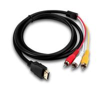Câble HDMI vers RCA, câble de conversion HDMI vers 3 RCA 1080p pour décodeur, adaptateur vidéo o rouge, jaune et blanc pour TV, HDTV et DVD - 1,5 m