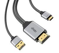 Câble HDMI vers USB-C 4K 60 Hz 2 m, adaptateur HDMI vers USB Type-C, compatible avec Xreal Air, lunettes de réalité augmentée RayNeo, station d'accueil Steam Deck, PS5, Xbox et moniteurs portables
