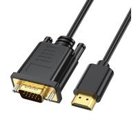 Câble HDMI vers VGA, câble convertisseur vidéo analogique HDMI numérique vers VGA pour ordinateur de bureau, ordinateur portable, PC, moniteur, projecteur, HDTV, Xbox, PS4 (1.8mm)