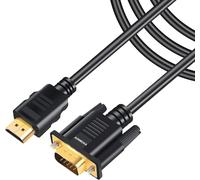 Câble Hdmi Vers Vga De 1,8 M - Pr En Charge 1080P - Convertit Le Signal - Connexion À Un Ordinateur De Bureau, Dvd, Ordinateur Portable Avec Port Hdmi - Pour Écran, Projecteur[SAT610327]