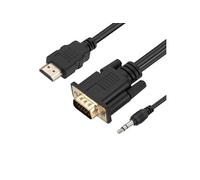 Câble HDMI vers VGA Mâle et Prise Jack 3.5mm Qualité Full HD Longueur 1.8m Noir