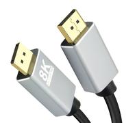 Câble Helos 288443 DisplayPort vers DisplayPort 1 mètre certifié RoHS REACH coloris noir et gris