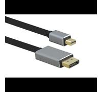 Câble Helos 288472 DisplayPort 1m Mini DisplayPort vers DisplayPort certifié RoHS REACH noir et gris