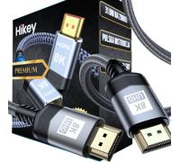 Câble Hikey HDMI, 2.1 Premium Ultra High Speed 8K 60HZ 4k 120Hz HQ 1 mètre, câble renforcé, câble hdmi Displayport, câble moniteur