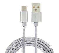 Câble huit usb 2.0 vers type c 1m nylon tressé argent