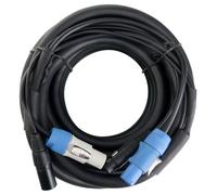 Cable Hybride DMX Powerplug Effet XLR 3 Broches Male Femelle Speakon 2-Pol 10m