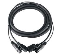 Pronomic Stage IECD-2.5 Câble Hybride DMX C/DMX (Câble combiné pour alimentation et signal DMX, longueur : 2,5 m) Noir