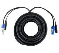 Cable Hybride XLR DMX Male Femelle 3 Broches Powerplug DJ PA Speakon 10m Noir