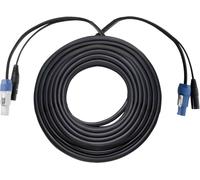 Cable Hybride XLR DMX Male Femelle 3 Broches Powerplug DJ PA Speakon 20m Noir