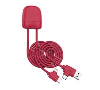 Xoopar – Câble de charge multi USB 1 m – USB/USB‑C → USB‑C & Lightning, CarPlay – Rouge