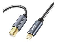 Câble Imprimante iPad et iPhone USB type B Nylon Tressé 1,5m LinQ Gris