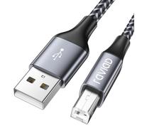 Câble Imprimante USB [2M] Câble USB 2.0 A Mâle vers B Mâle Câble Scanner Cordon Imprimante Nylon Câble USB Type B Compatible Gris