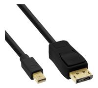 Câble InLine 17134S Mini DisplayPort vers DisplayPort 1.2 Mâle/Mâle 1.5m Noir, Résolution 4K (3840x2160), Contacts Or, AWG 32
