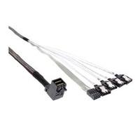 Câble Mini SAS HD SFF-8643 coudé sur 4x SATA + bande latérale de 1 m