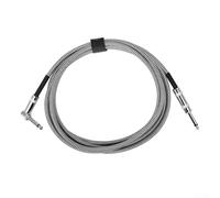 Câble innovant de 3 mètres pour guitare électrique avec blindage avancé en maille pour minimiser la perte de signal lors de l'utilisation (blanc)