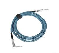 Câble innovant de 3 mètres pour guitare électrique avec blindage avancé en maille pour minimiser la perte de signal lors de l'utilisation (bleu)