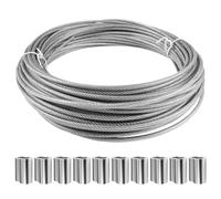 Cable Inox 3mm, 18m Fil Inox, Cable Plante Grimpante Exterieur, Câble En Acier Inoxydable Revêtu, Kit De Câble Acier Suspendre, pour Outdoor Suspension, Rambarde, Corde a linge, Plante Grimpante