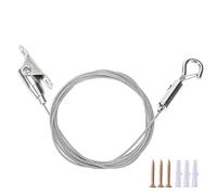 Cable Inox Cintre à câble métallique, 4 pièces, lanière réglable, Kit de cadre photo, crochets for cadre suspendu, fils de galerie d'exposition(0.5M)