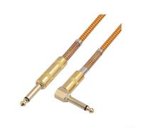Câble Instrument OFC 22AWG Blindage Double Nylon Câble Instrument | Nylon pour tressé /jaune, résiste à l'abrasion, pliage pour facile, stockage compact, aspect professionnel
