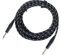 Cable Instruments Guitare Basse Clavier Amplificateur Jack 6,3mm 6m Textile Noir