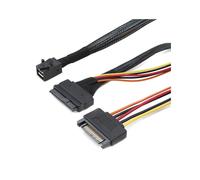 Câble Intégré 12G SAS HD Vers U.2 36P SFF-8643 Vers SAS U.2 SFF-8639 avec Alimentation 15 Broches, Adapté pour SSD U.2