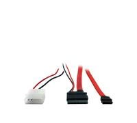 Câble Inter-Tech 0.15m Slim SATA 7+6p vers SATA 7p, Connecteurs Droit/Droit, Longueur 0.15m, SATA 13-pin vers SATA 7-pin, Noir/Rouge/Blanc