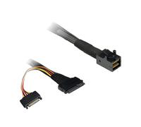 Câble Inter-Tech 88885643 SFF-8643 vers U.2 SFF-8639 + SATA Power 15p, 0.75m, 24 Gbit/s, Noir, Connecteurs droits