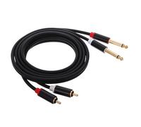 Câble Interconnexion Audio Stéréo Double Connecteur Cinch vers 6,35mm | Boîtier en Alliage D'aluminium, Câble PVC, Transmission Stable, pour Enceintes et Matériel Audio