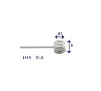 Elvedes 1x19 Wires Galvanised With T-nipple 7×6 Brake Cable Argenté 2250 mm