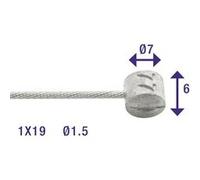 Elvedes 1x19 Wires Galvanised With T-nipple 7×6 Brake Cable Argenté 2250 mm