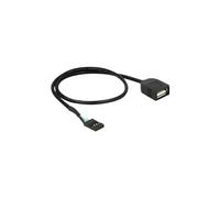 DeLOCK 83825 câble USB 0,4 m USB A Noir - Câbles USB (0,4 m, USB A, 2.0, Female Connector/Female Connector, 480 Mbit/s, Noir)