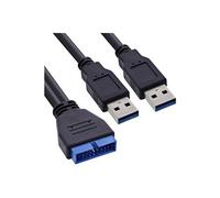 - Câble interne USB vers externe - tête 19 broches USB 3.0 (F) pour USB type A (M) - 40 cm