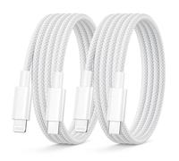 Cable iPhone 1M 2Pack [MFi Certifié] Cable USB C vers Lightning pour iPhone | Cable iPhone Charge Rapide Tressé Câble Lightning Cordon Fil Chargeur pour Apple iPhone 14 13 12 11 Pro Max Mini XS XR X 8 SE