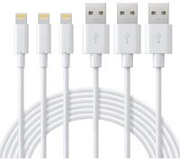 Câble Iphone 1M Chargeur Iphone Lot De 3, Cordon Iphone Certifié Mfi Avec Connecteur Ultra Résistant Compatible Avec Iphone 13/12/11/Se/Xr/Xs/8/7/6 Plus/6S/5/Air/Airpods-Blanc[CAB9164090]