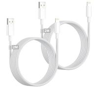 Câble iPhone 2M+2M, Cable Lightning [Certifié MFi] Cable Chargeur iPhone USB Cable iPhone Charge Rapide Fil Chargeur iPhone Cable Lightning USB pour iPhone 14 13 12 11 Pro Max/XS/XR/X/8/SE/iPad