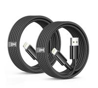 Cable iPhone 2M Lot de 2, Certifié MFi Cable USB vers Lightning Câble Chargeur iPhone Charge Rapide Tressé Nylon Fil Chargeur IPhone Cordon Câble Lightning pour iphone 14/13/12/11/X/7/6/SE,iPad