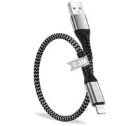 Cable iPhone 30CM, Câble Lightning Nylon Cable Chargeur iPhone Certifié MFi | Cable USB vers Lightning iPhone Charger Cable Cordon Fil pour iPhone 14 13 12 11 Pro Max Mini XR XS X 8 7 Plus 6S 6 5 SE,iPad