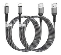 Cable iPhone 3M/Lot de 2 [Apple Certifiés MFi], Cable USB vers Lightning Nylon cable USB Charge Rapide cable iphone Long Câble Lightning Cordon Fil Chargeur pour iPhone 14/13/12/11/X/8/SE,iPad,AirPods