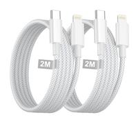 Cable Iphone Cable Usb C Vers Lightning 2M Lot De 2, Cable Usb C Lightning Charge Rapide Nylon Tressé Fil Cable Chargeur Iphone Apple Certifiés Mfi Pour Iphone 14 Pro Max/13/12/11/X/Se/8/7,I[Z1043]