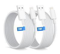 Cable iPhone Charge Rapide 3M Lot de 2 [Apple MFi Certified],Cable usb vers Lightning pour Phone 14 13 12 Pro Max XR XS 8 7 6 SE iPad, Nylon Câble iphone USB cable Chargeur iPhone Cables USB Lightning