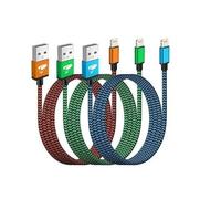 Cable Iphone Chargeur Iphone [2m/Lot De 3] Cable Lightning Usb Mfi Certifié Nylon Tressé Cordon Iphone Charge Rapide Fil Ultra Solid