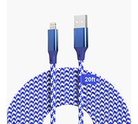 Cable iPhone Chargeur iPhone 6M [Certifié MFi], Long Fil Lightning Nylon Tressé Ultra Résistant Résistant, Rapide Cable Lightning USB pour iPhone 14 Pro Max 13 12 11 XR XS X 8 7 6s Plus SE, iPad