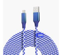 Cable Iphone Chargeur Iphone 6M [Certifié Mfi], Long Fil Lightning Nylon Tressé Ultra Résistant Résistant, Rapide Cable Lightning Usb Pour Iphone 14 Pro Max 13 12 11 Xr Xs X 8 7 6S Plus Se, [Z2529]