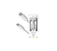 CABLE CHARGE & SYNCHRO USB-C VERS USB-C PD (27W) - LONGUEUR 1.5M - BLANC - JAYM® COLLECTION POP**