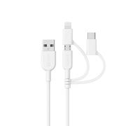 Cable Iphone, Powerline Ii Câble 3-En-1 De 90Cm, Cable Usb C/Lightning/Micro Usb Pour Iphone, Ipad, Huawei, Htc, Lg, Samsung Galaxy, Sony Xperia, Android Smartphones, Etc.