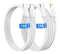 Cable iPhone USB C 1M+2M Lot de 2 Câble USB C vers Lightning Certifié MFi chargeur i-phone Original Ultra Résistant cable iphone charge rapide pour apple iPhone 14 13 12 11 Pro Max/Mini/X/XS/XR/8/7/6