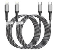 Cable iPhone USB C 3M 2Pack [Certifié MFi], Cable USB C vers Lightning